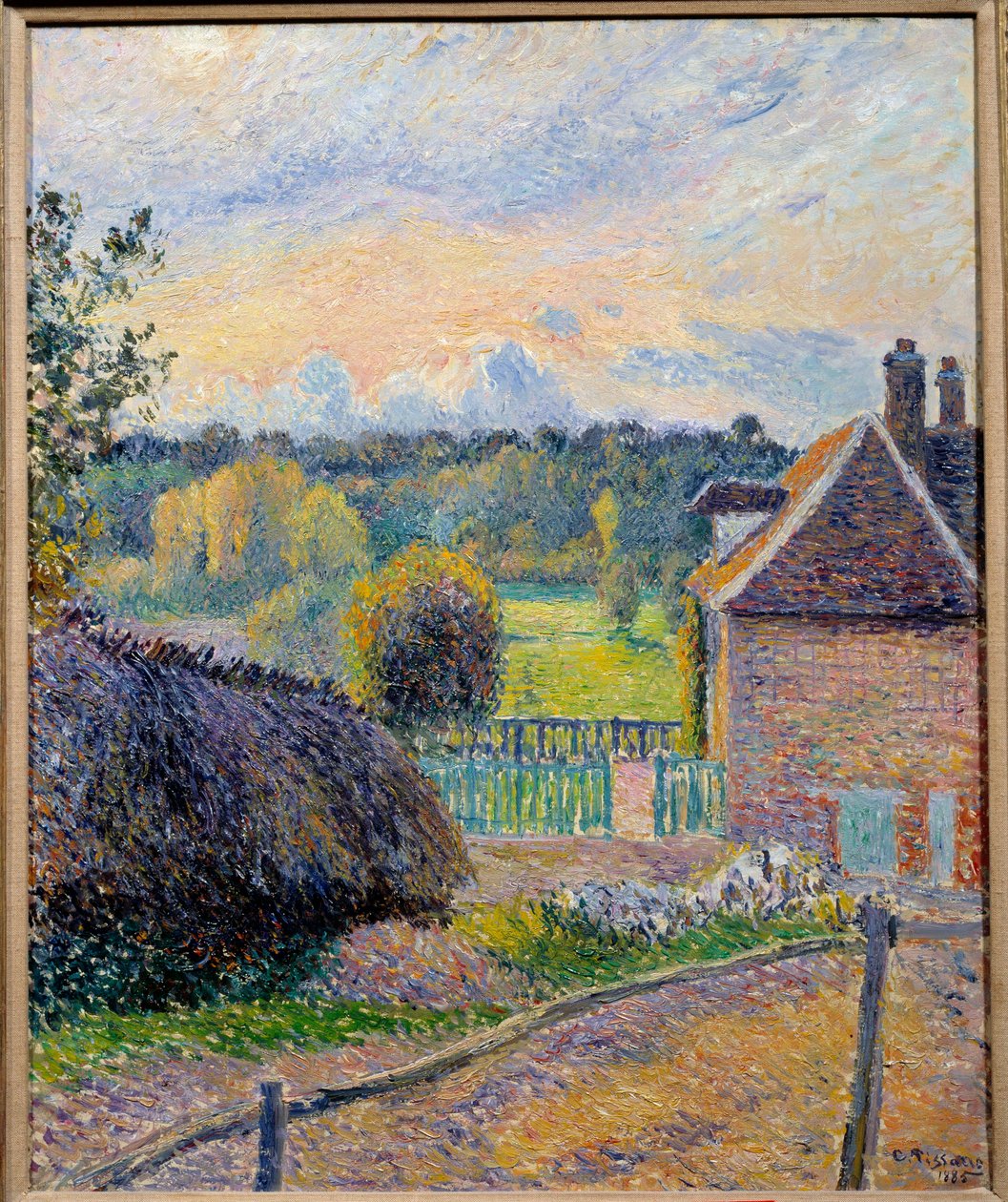 Az őrület háza az Eragny festményében Camille Pissarro (1830-1903) 1885 Grenoble Szépművészeti Múzeum alkotó: Camille Jacob Pissarro