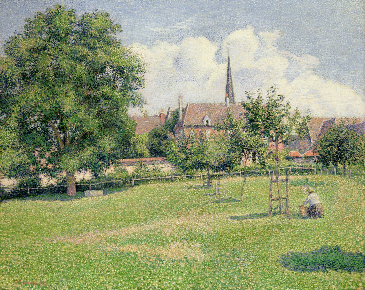 A siket asszony háza és a harangláb Eragnyban alkotó: Camille Pissarro