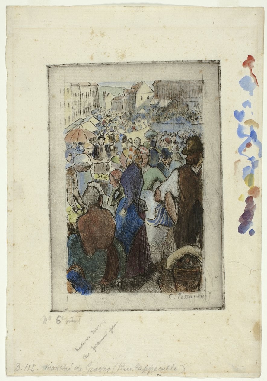 Piac Gisorsban; Rue Cappeville alkotó: Camille Pissarro