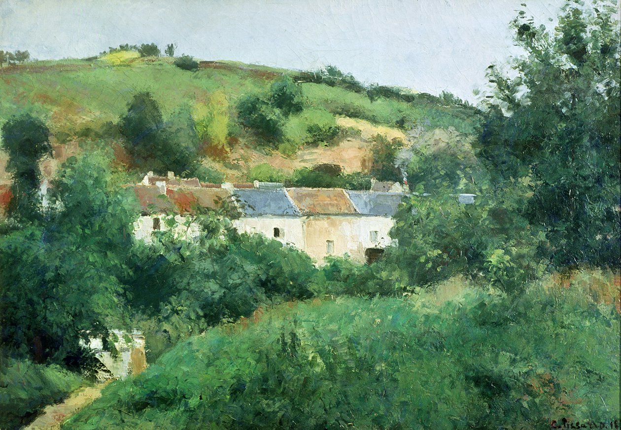 Az ösvény a faluban alkotó: Camille Jacob Pissarro
