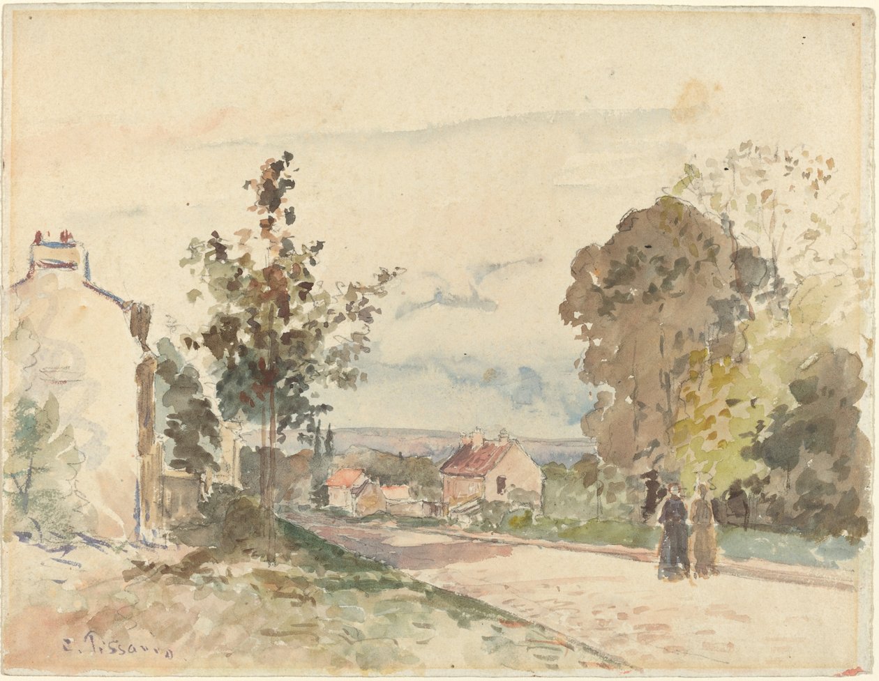 Az út Versailles-ból Louveciennes-be, c. 1872. alkotó: Camille Pissarro