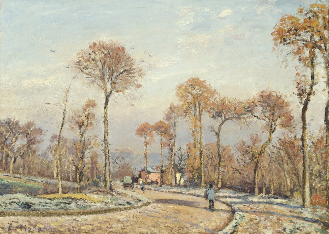 Az út Versailles-ba, Louveciennes: Reggeli fagy alkotó: Camille Jacob Pissarro