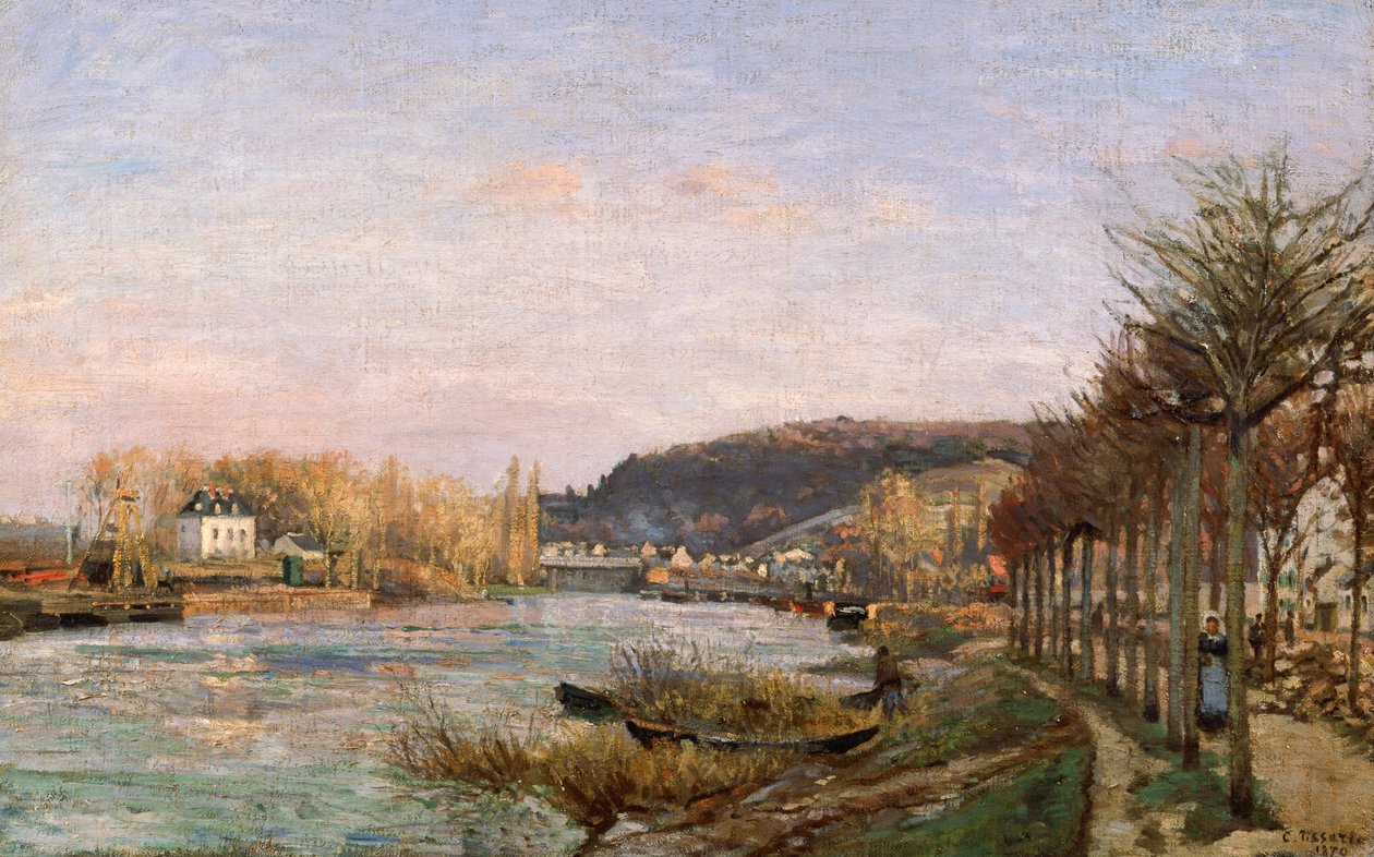 A Szajna Bougivalban, 1870 alkotó: Camille Jacob Pissarro