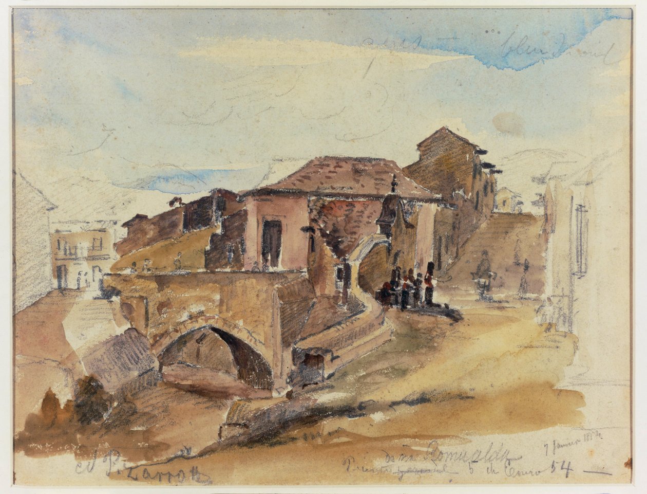 A Dona Romualda híd Caracas, Venezuela 1854 ... alkotó: Camille Pissarro