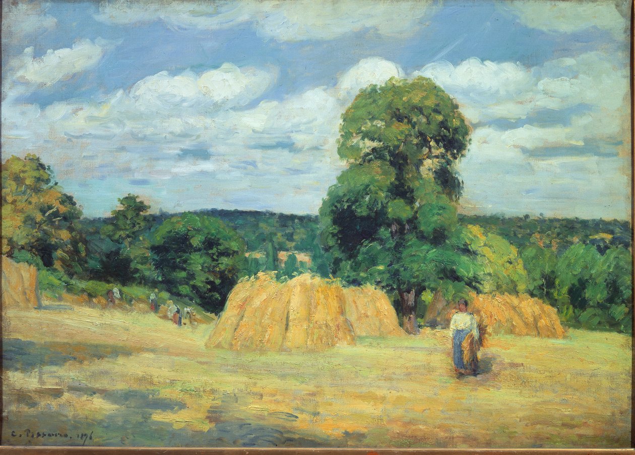 A betakarítás a Mayenne-i Montfoucault-ban (olaj, vászon alkotó: Camille Jacob Pissarro