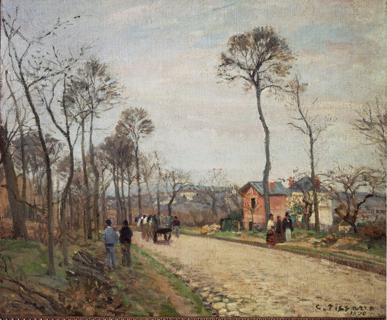 Út Louveciennes-be - 1870. Olaj, vászon alkotó: Camille Jacob Pissarro