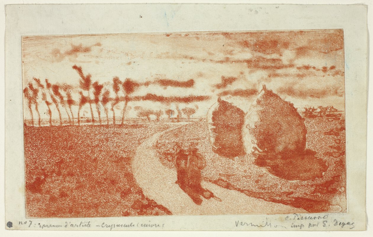 Alkonyat szénakazalokkal alkotó: Camille Pissarro