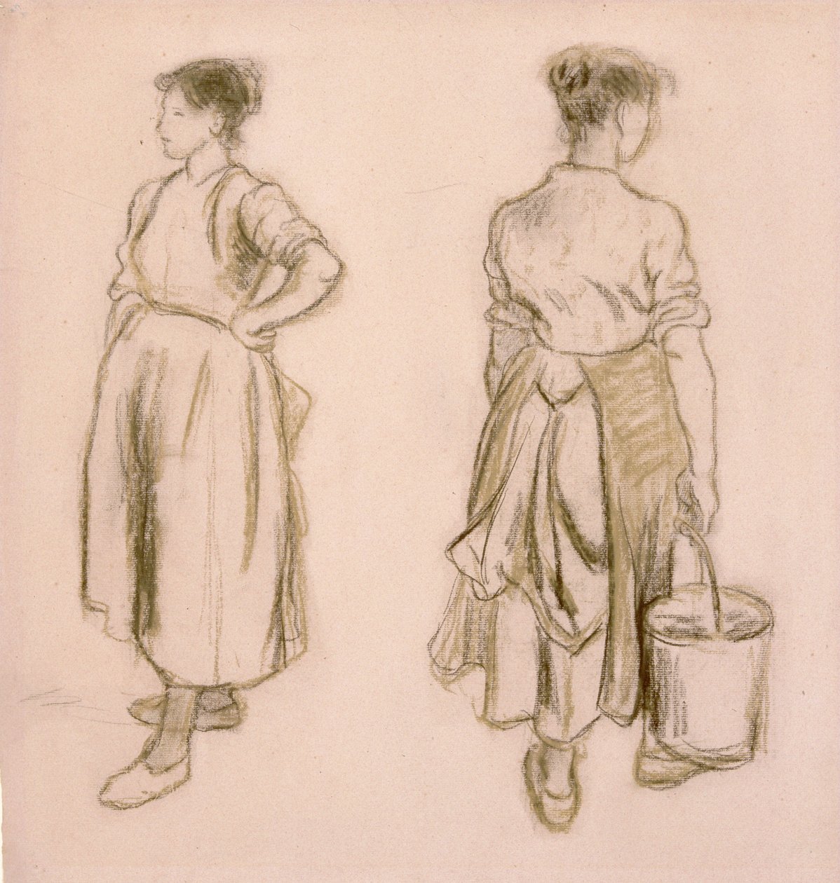 „Két tanulmány egy lányról”, 1890 alkotó: Camille Pissarro