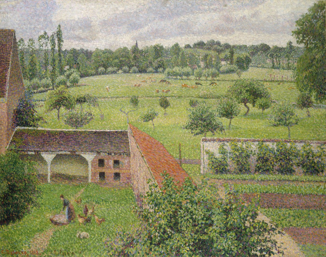 Kilátás ablakon keresztül, Eragny alkotó: Camille Jacob Pissarro