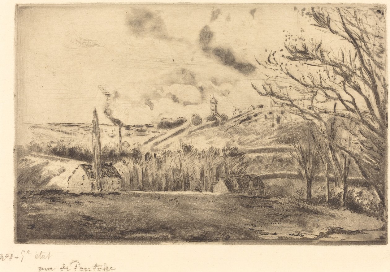 Pontoise kilátása alkotó: Camille Pissarro