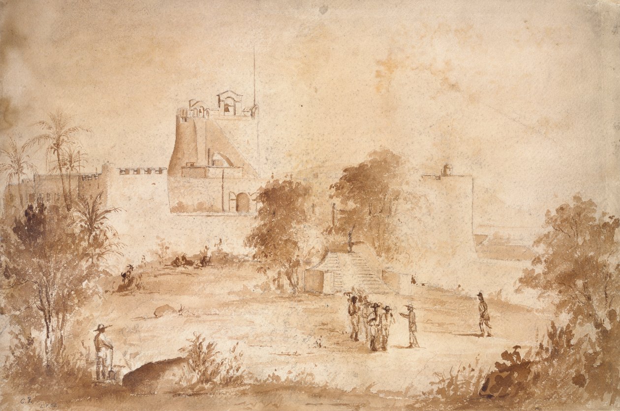 Kilátás egy katonai erődre, Christiansfort, Charlotte Amalie, St Thomas, Nyugat-India, 1852 alkotó: Camille Pissarro