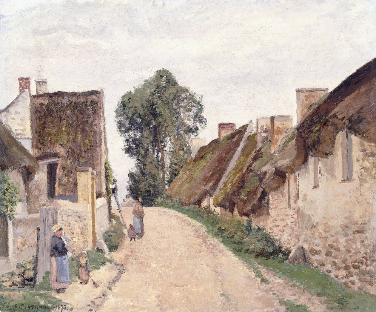Village Street, Auvers-sur-Oise, 1873 alkotó: Camille Jacob Pissarro