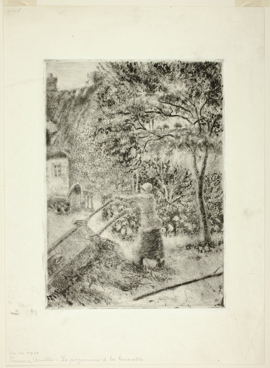 Nő kiüríti a talicskát alkotó: Camille Pissarro
