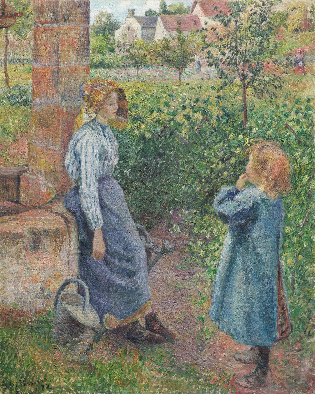Nő és gyermek a kútnál alkotó: Camille Pissarro