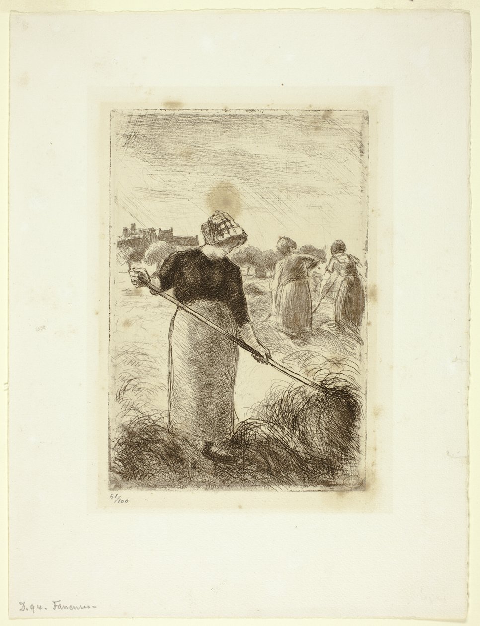 A szénát dobáló nők alkotó: Camille Pissarro
