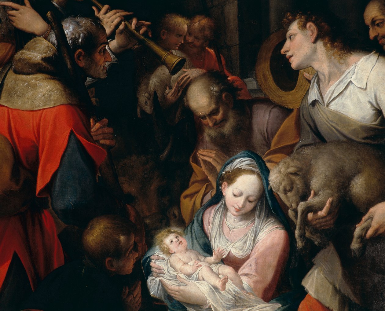 Pásztorok imádása, Camillo Procaccini oltárrészlete alkotó: Camillo Procaccini