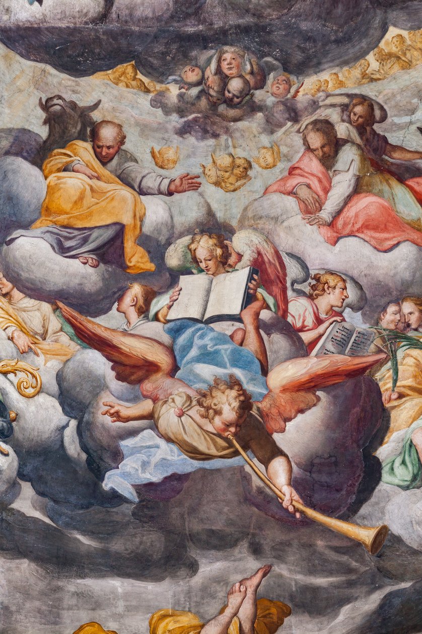 Angyalok zenélnek, az utolsó ítélet részlete (freskó) alkotó: Camillo Procaccini