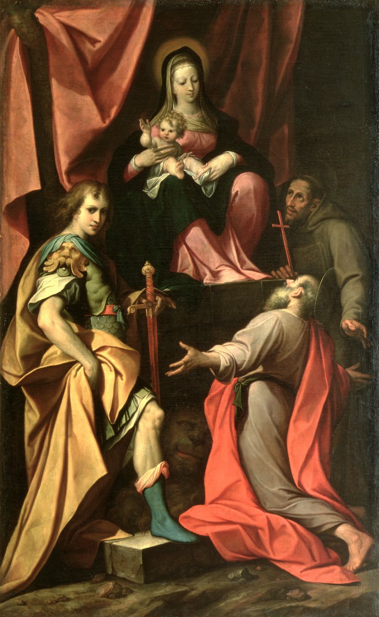 Madonna és gyermek Szent Vitálisszal, Szent Jeromosszal és Szent Ferenccel alkotó: Camillo Procaccini
