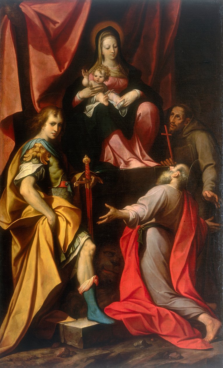 Madonna gyermekkel és szentekkel, Vitale és Jerome, Camillo Procaccini munkája, a modenai Galleria Estense-ben konzervált alkotó: Camillo Procaccini