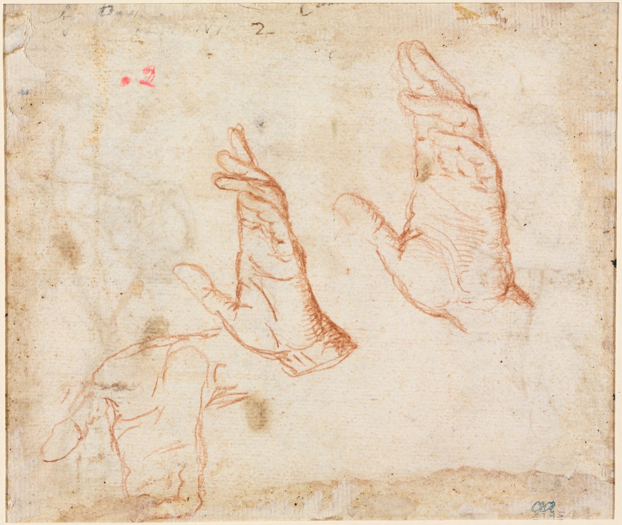 Study of Hands verso, c. 1590. alkotó: Camillo Procaccini