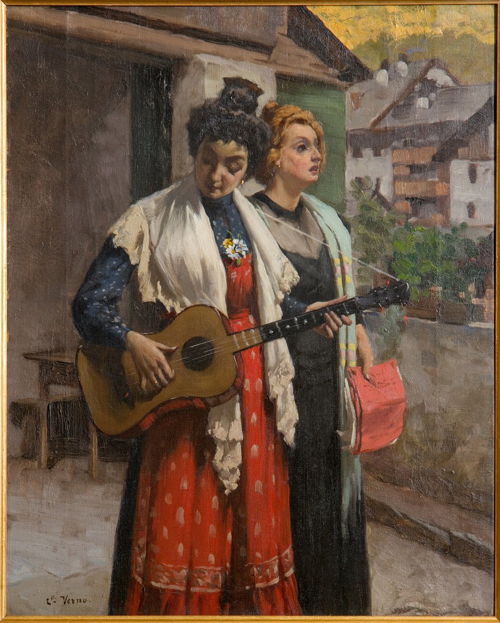 Szőlőfesztivál Chambave-ben (Courmayeur) (olaj, vászon) alkotó: Camillo Verno
