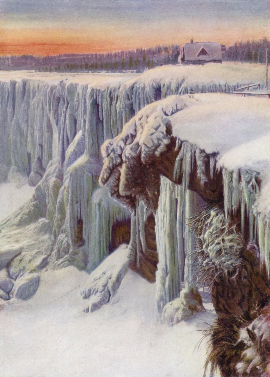 A Niagara-vízesés télen befagyva (színes fotó) alkotó: Canadian Photographer