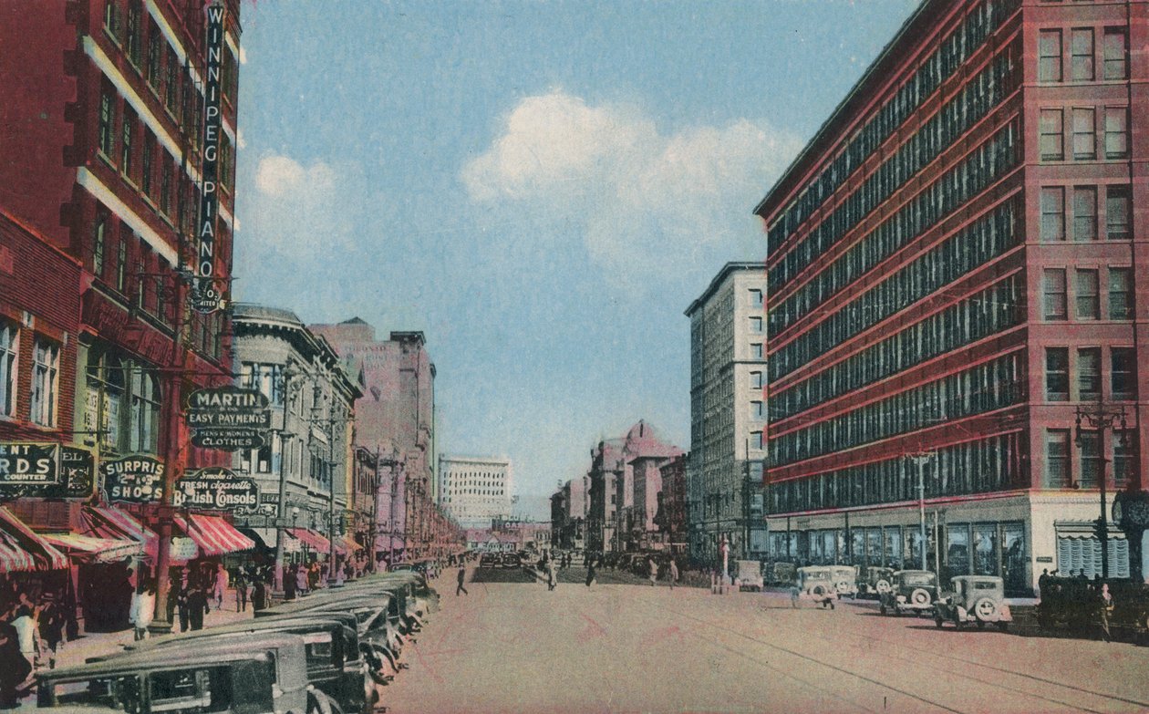 Portage Avenue kelet felé, Winnipeg, Manitoba, Kanada (színes fotó) alkotó: Canadian Photographer