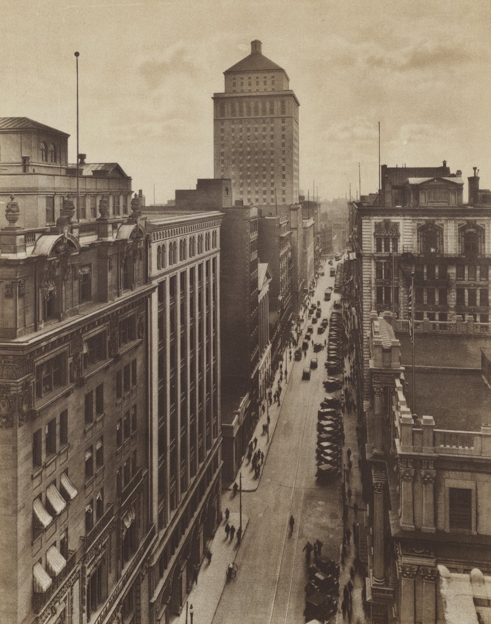 St James Street, a banki és üzleti központ (fekete-fehér fotó) alkotó: Canadian Photographer