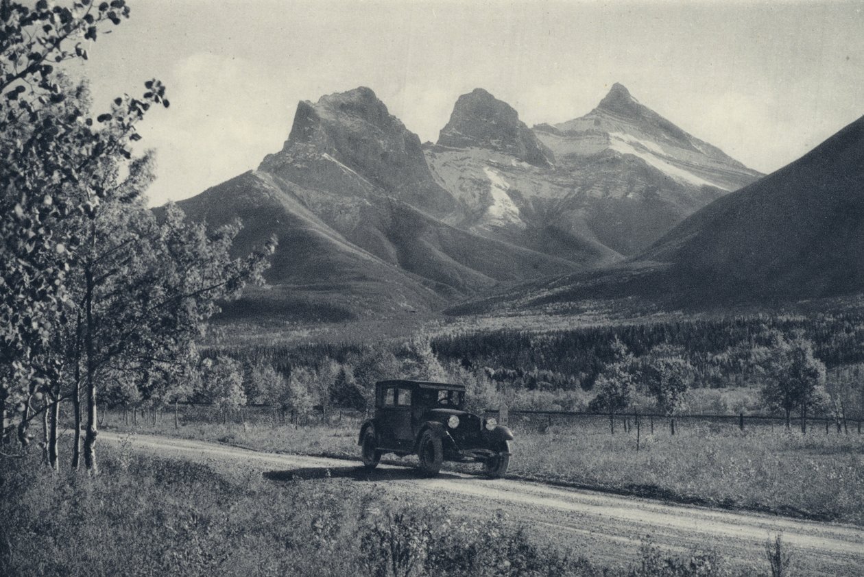 A kanadai Sziklás-hegység: Három nővér, Banff (s/w fotó) alkotó: Canadian Photographer