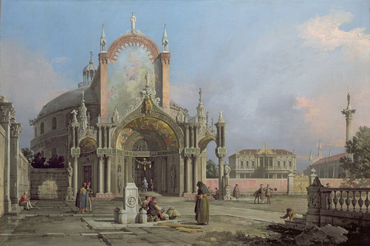 Egy templom capriccioja, 1750 körül alkotó: Giovanni Antonio Canal