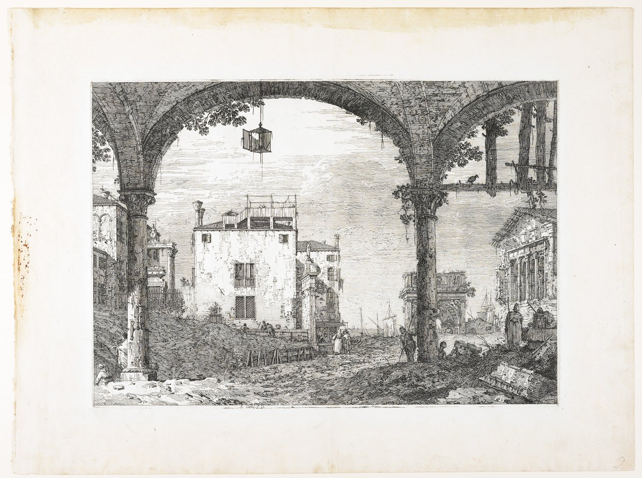 La Portique à la Lanterne, Vedute tányérja, altre presse da i loughi, altre ideate, 1740-1745 alkotó: Giovanni Antonio Canal
