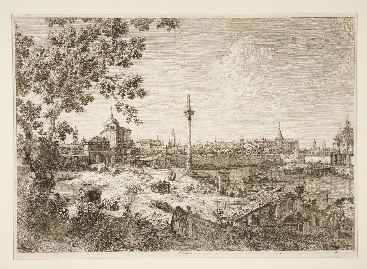 Padova képzeletbeli kilátása, a Vedute sorozatból (Nézetek) alkotó: Canaletto (Giovanni Antonio Canal)