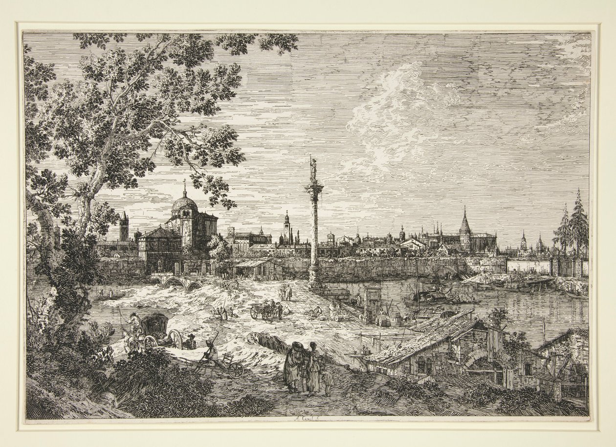 Padova képzeletbeli kilátása, a Vedute sorozatból (Nézetek) alkotó: Canaletto (Giovanni Antonio Canal)