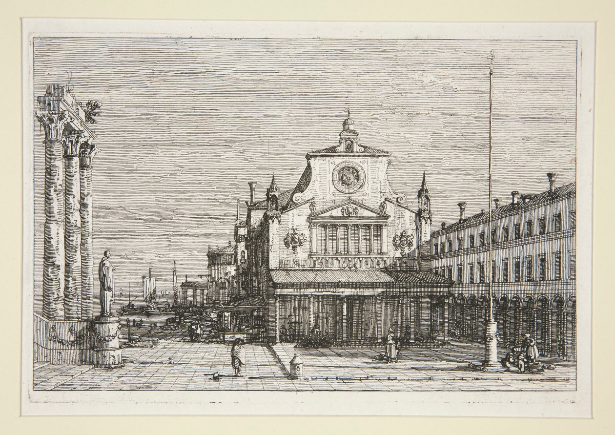 S. Giacomo Di Rialto képzeletbeli képe, a Vedute sorozatból (Nézetek) alkotó: Canaletto (Giovanni Antonio Canal)