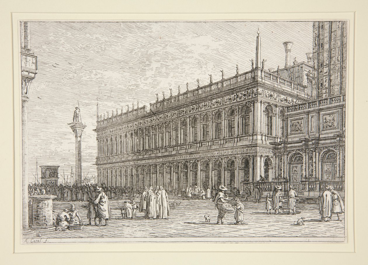 A könyvesbolt. V., a Vedute sorozatból (Nézetek) alkotó: Canaletto (Giovanni Antonio Canal)