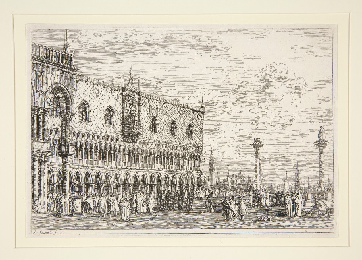 La Piera del Bando, V., a Vedute sorozatból (Nézetek) alkotó: Canaletto (Giovanni Antonio Canal)