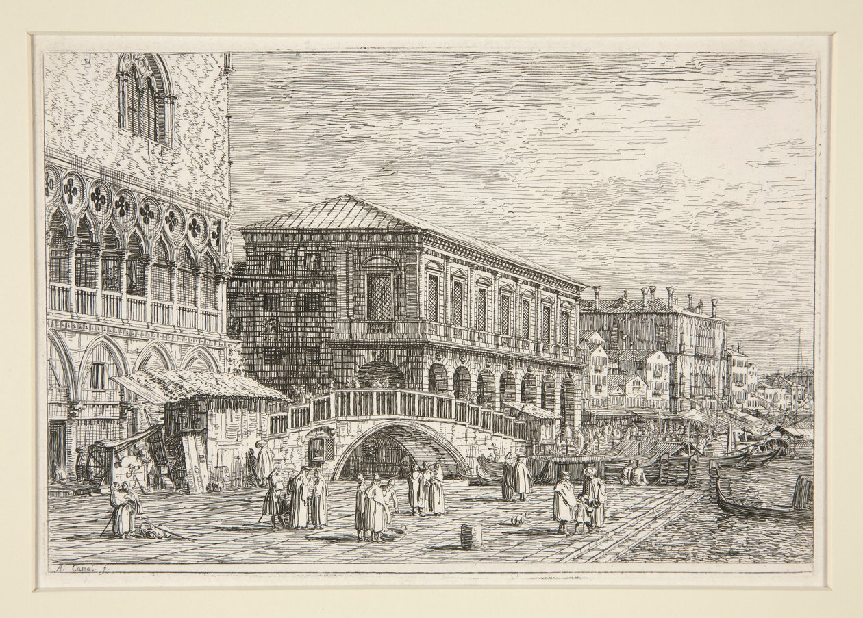 Le Preston, V., (A börtön, Velence]), a Vedute sorozatból (Nézetek) alkotó: Canaletto (Giovanni Antonio Canal)