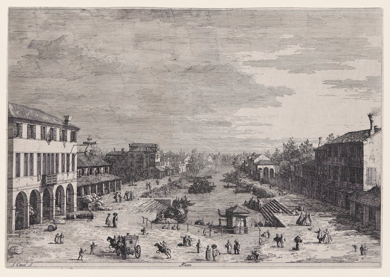 Mestre, a Vedute sorozatból (Nézetek) alkotó: Canaletto (Giovanni Antonio Canal)