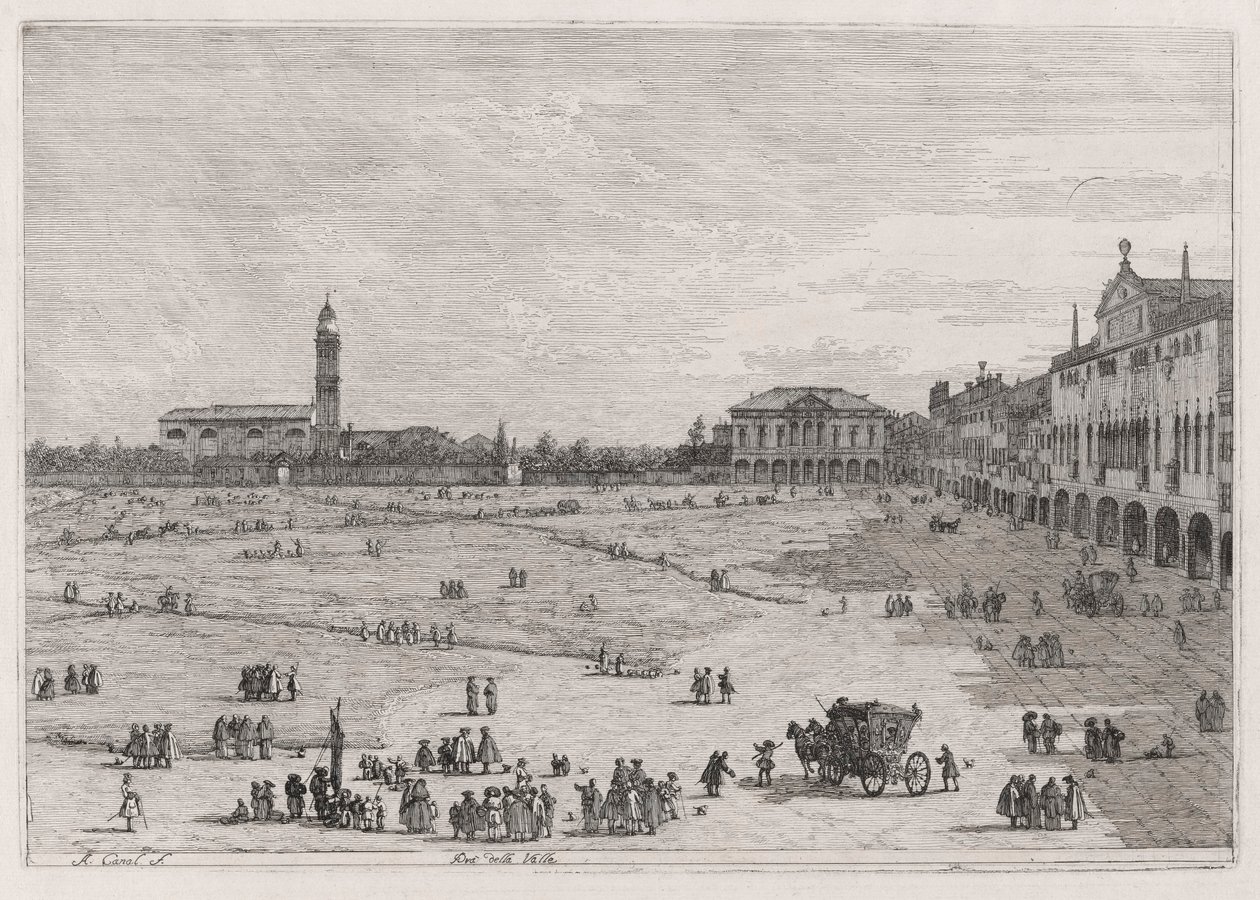 Pr? della Valle (Prato della Vale), a Vedute sorozatból (Nézetek) alkotó: Canaletto (Giovanni Antonio Canal)