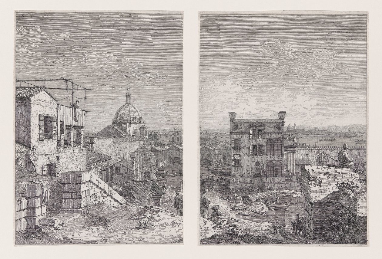 A ház felirattal, a Vedute sorozatból (Nézetek) alkotó: Canaletto (Giovanni Antonio Canal)