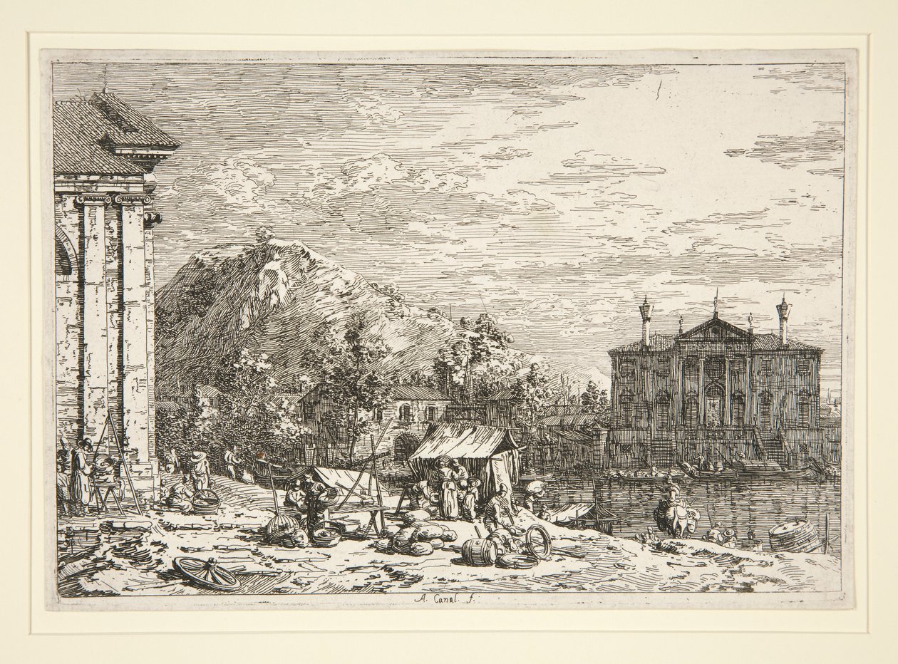 Dolo piaca, a Vedute sorozatból (Nézetek) alkotó: Canaletto (Giovanni Antonio Canal)