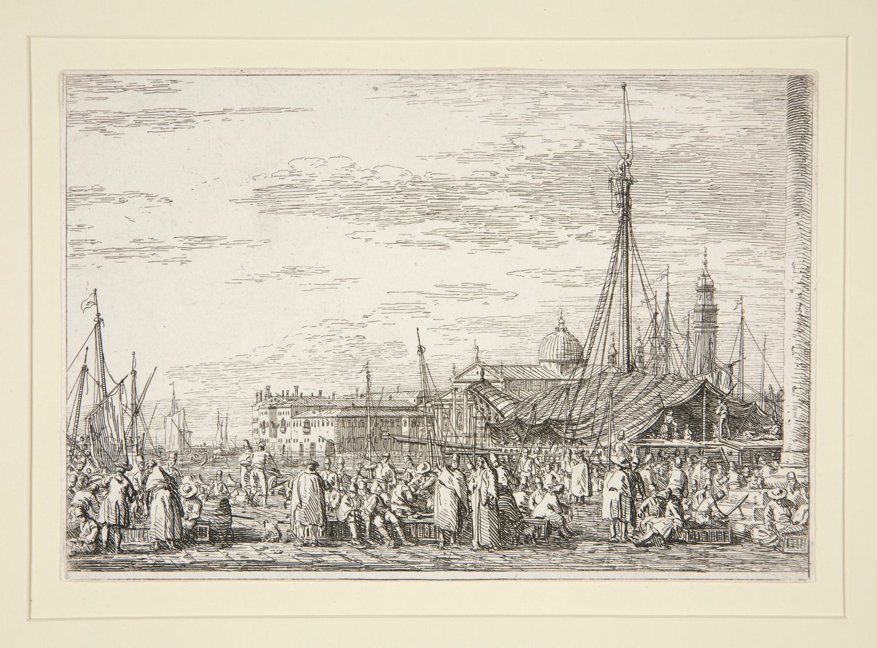 The Market on the Molo, a Vedute sorozatból (Nézetek) alkotó: Canaletto (Giovanni Antonio Canal)