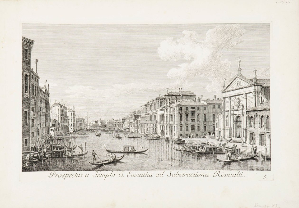 Kilátás Szent Eustachiusból a Rialtóra alkotó: Canaletto