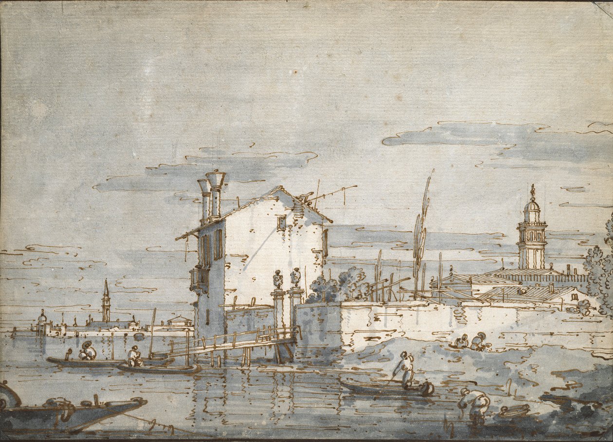 Sziget a lagúnában, 18. század elején alkotó: Canaletto