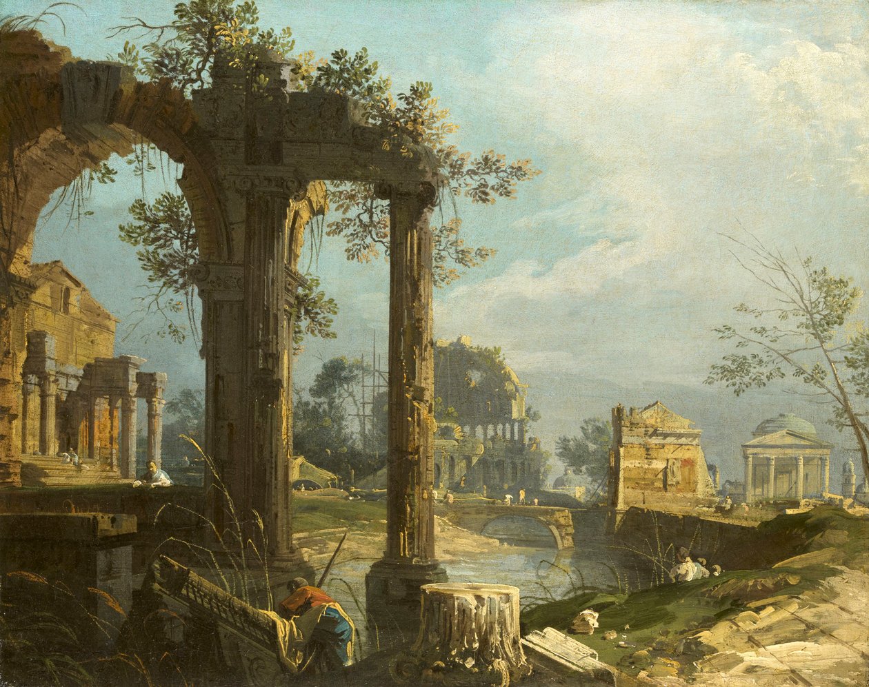 Canaletto - Capriccio romos kilátással 1742-44 alkotó: Canaletto