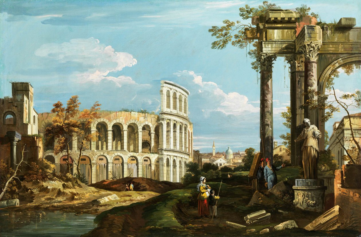 Canaletto Capriccio arénával alkotó: Canaletto