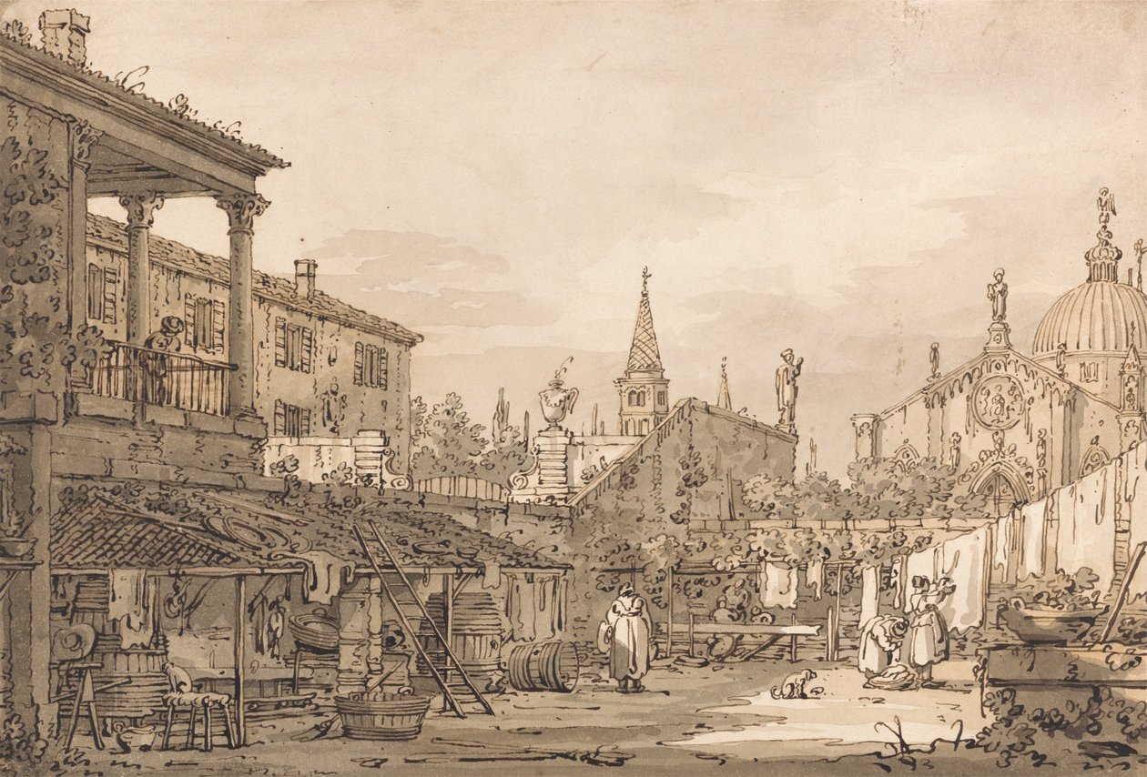 Capriccio egy velencei udvarról alkotó: Canaletto