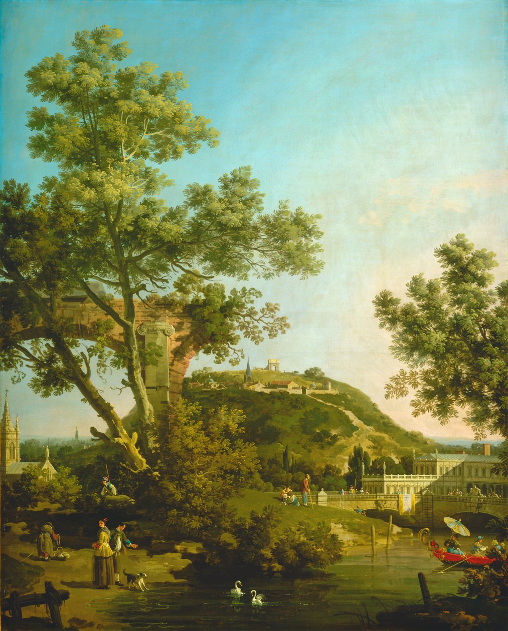 Angol tájképi capriccio palotával alkotó: Canaletto