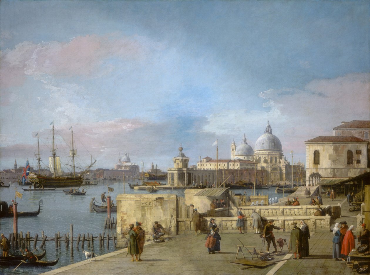 A Canal Grande bejárata a velencei Molo felől alkotó: Canaletto