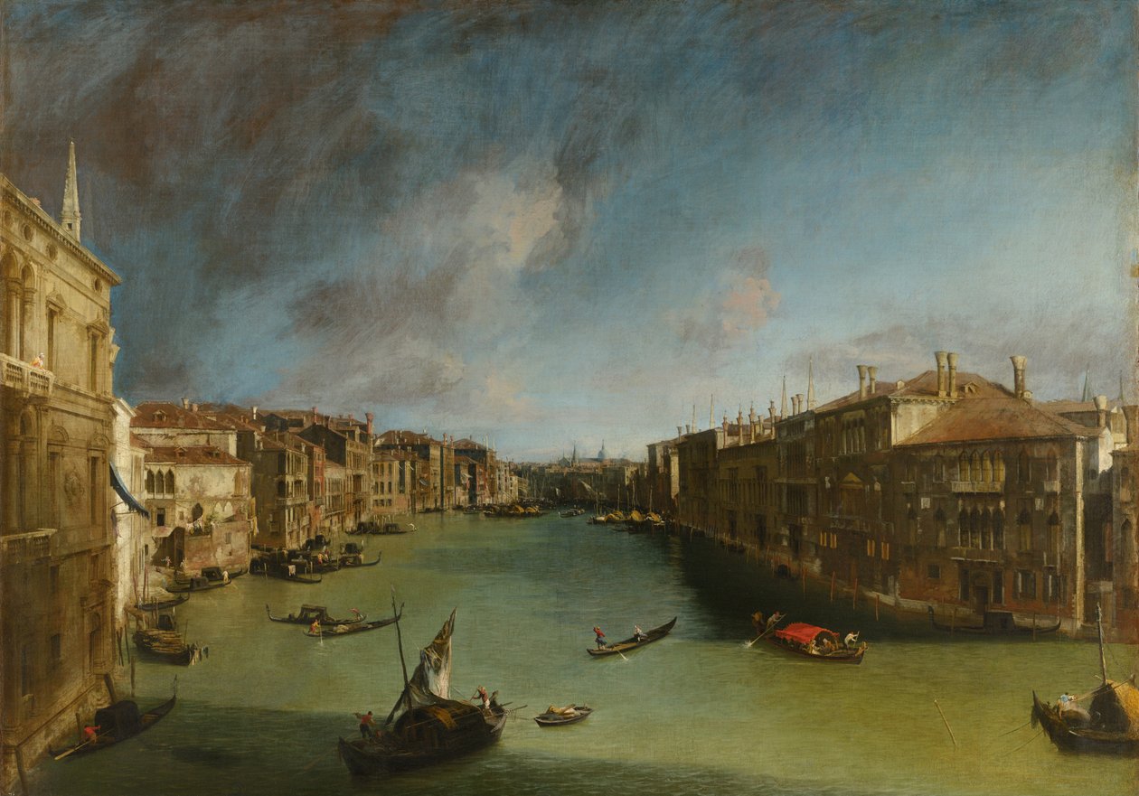 A Canal Grande a Palazzo Balbi felől a Rialto irányába alkotó: Canaletto